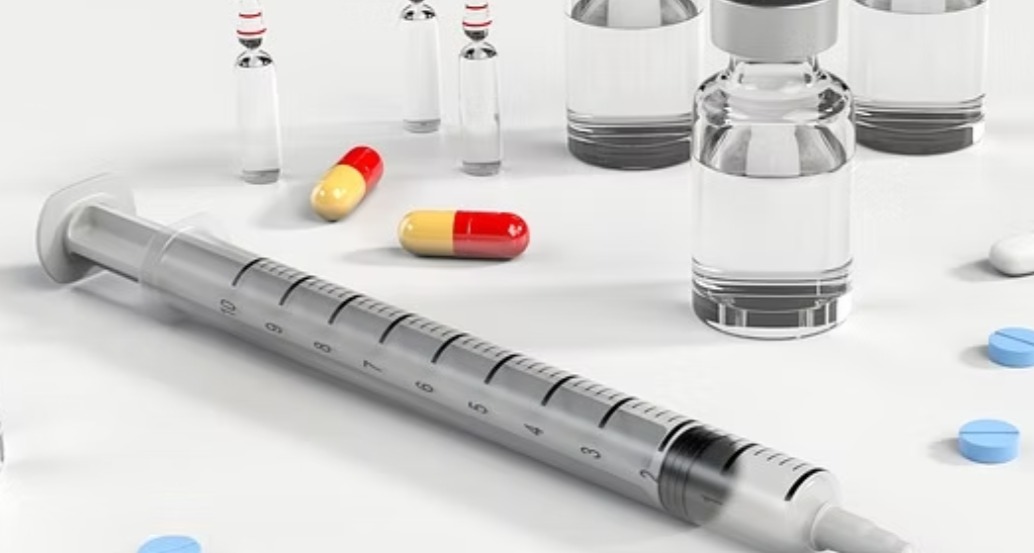 Seringue, flacons et comprimés pharmaceutiques